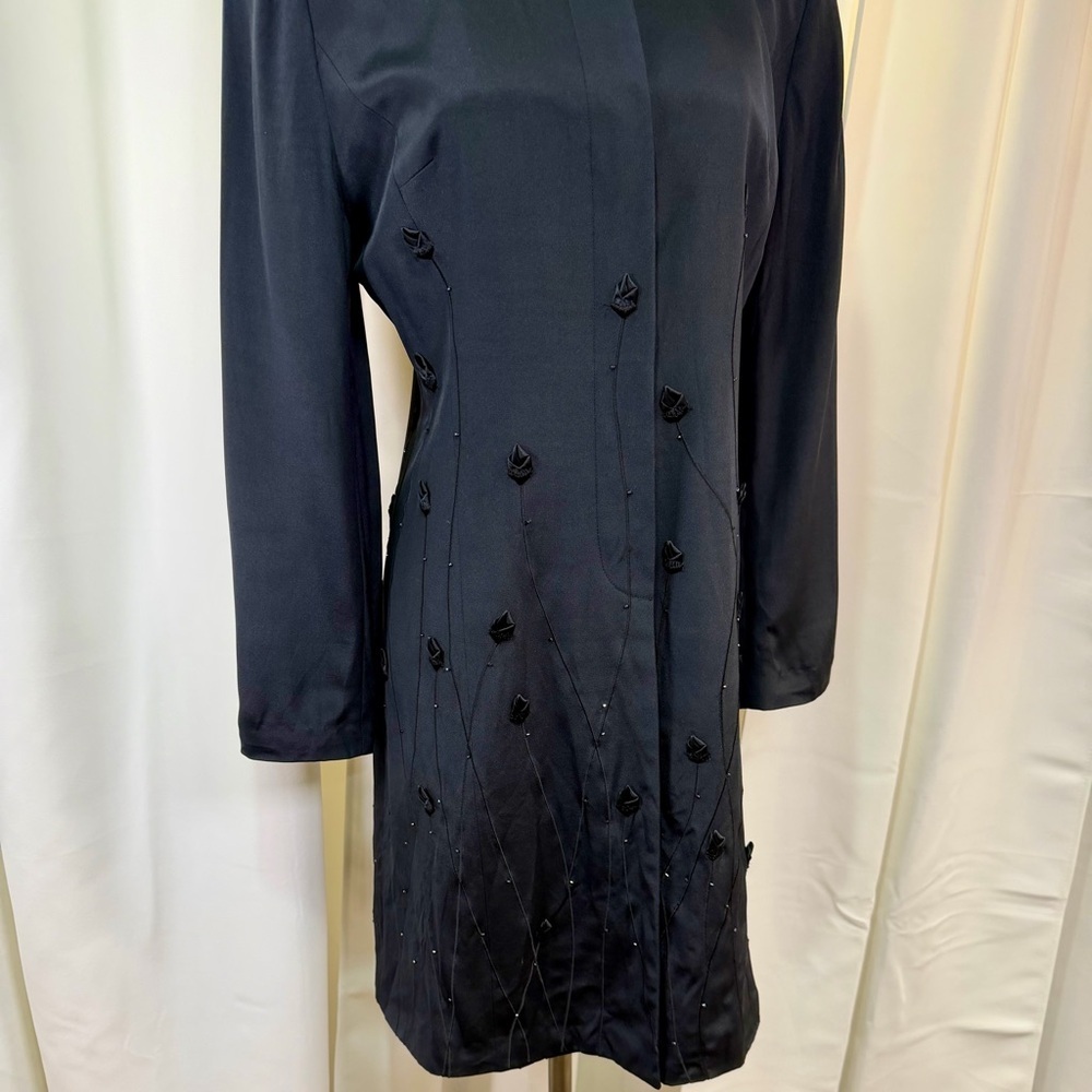 Cache Gold Label Vintage Y2K Floral Bud & Crystal Embroidered Coat & Skirt Set M - Picture 7 of 16
